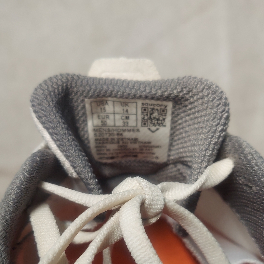 Saucony Tempus Men's Running Shoes Size 15 White ViZiOrange Stability Sneakers - Picture 9 of 14